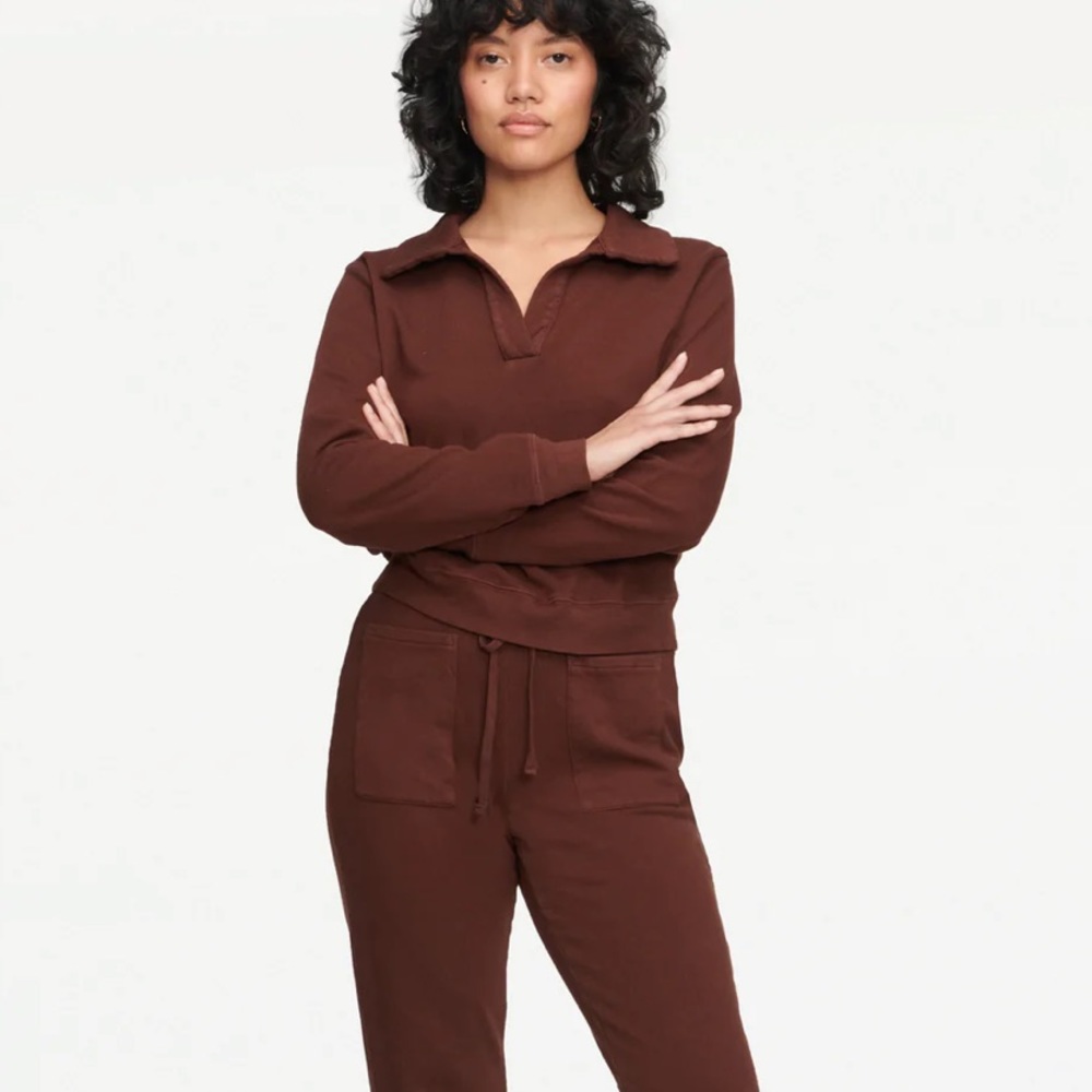 Lacausa Gia Sweats, Lacausa Gia Sweats, Chocolate Brown, XS, Pants & Polo Set
